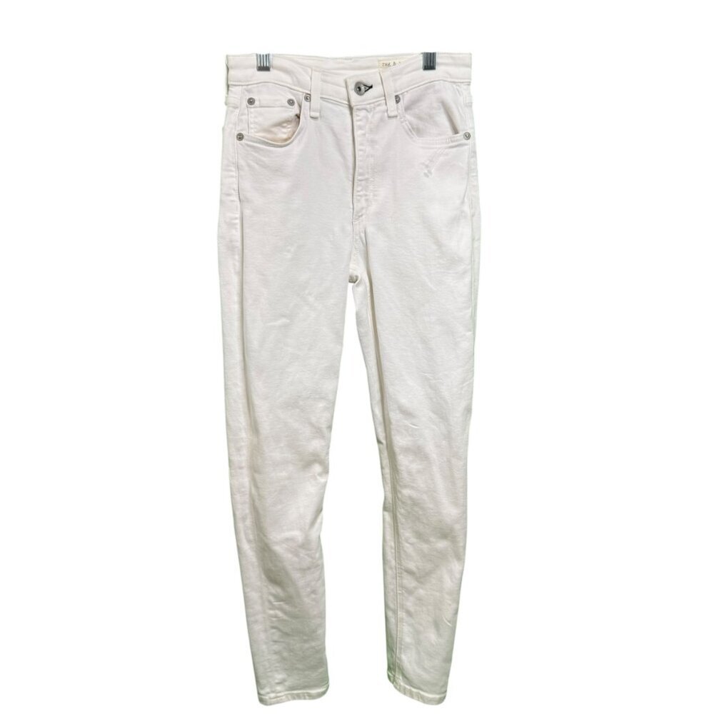 Rag & Bone Nina High-Rise Ankle Skinny Jeans White Size 25 NWT